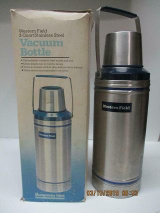 Western Field Montgomery Ward 2 - Qt Stainless Steel Vacuum Bottle Box