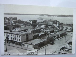 Prince Rupert,  B.  C.  Business Section & Harbour Vintage B&w R.  P.  Postcard