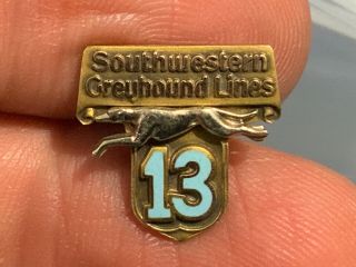 Southwestern Greyhound Lines 13 Years Of Service Award Pin.