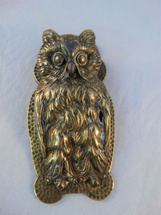 Antique Brass Owl Paper Clip Letter Holder Desk Clip Wall Mount
