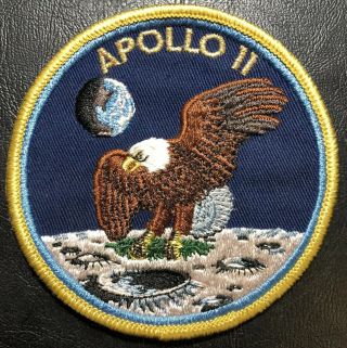 Vintage Nasa Patch Embroidered Space Mission Apollo 11 Cloth Back