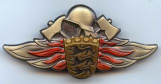 Germany Wurttemberg Firefighter Cap Badge High