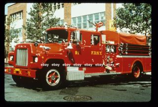 York City Engine 91 (2) 1969 Mack R Pumper Fire Apparatus Slide