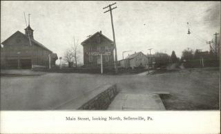 Sellersville Pa Main St.  North C1910 Postcard