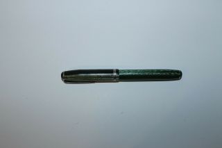 Vintage Esterbrook Green Silver Fountain Pen 8550 Nib Usa Estate Find