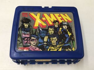 Vintage 1994 Marvel X - Men Lunch Box Plastic Blue No Thermos Ships Immediately