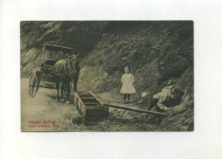 Vintage Postcard Sulphur Springs Near Ironton Ohio Horse Buggy Kids 11 Antique