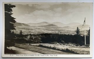 1949 Ny Rppc Postcard Tannersville York View From Elka Park Club Scenic