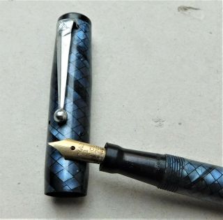 Swan Mabie Todd Blue Snakeskin Fountain Pen 2