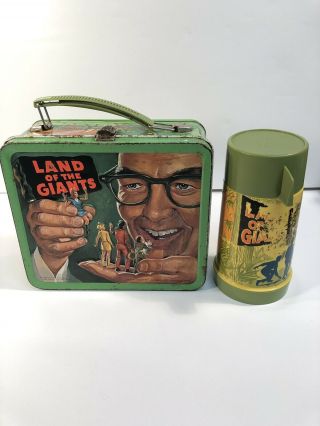Land Of The Giants - - Vintage Metal Lunch Box 1968 Aladdin W/ Thermos