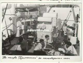 Usa 30s Archives Photo - " Britannic " Ship Passengers Drink Afternoon Tea On Deck