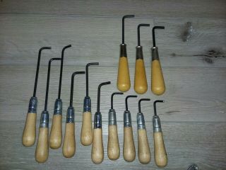 10 Pc.  Vintage Allen Wrenches By Lutz File & Tool Wooden Handles 4 Pc Other