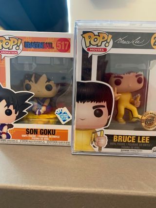 Funko Pop Bruce Lee And Son Goku Set Of 2