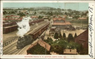 Santa Cruz Ca Sp Southern Pacific Rr Train Station 1904 Postcard