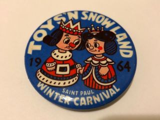 Vintage 1964 St.  Paul Winter Carnival Pinback Button Toys N 
