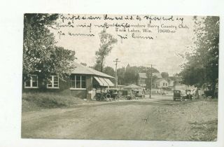 Twin Lakes Wis Rppc Post Card 1925 Barry Country Club Road