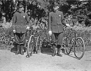 1918 Dc Parks Police Officer Patrol Bikes - 11x14 Photo - Vintage Cop Picture