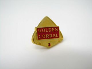 Vintage Collectible Pin: Golden Corral Restaurant 3 Years Award Gold Tone