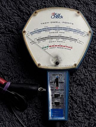 Vintage Kar - Check Tach - Dwell - Points Tester Analog Meter Tool
