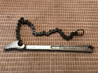 Vintage Rigid Chain Wrench Made In Usa Mechanic,  Machinist Tool