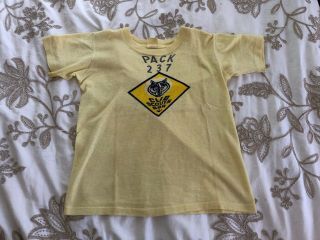 Vintage 1960s Cub Scouts Bsa Boy Scouts Childs T Shirt Shirt Yellow Pack 237