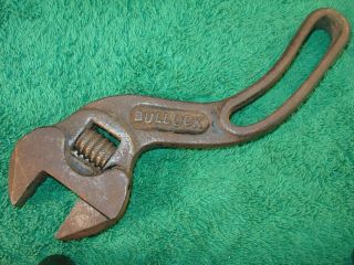 Vintage Bullock Curved 8 " Adjustable Wrench Made In Usa