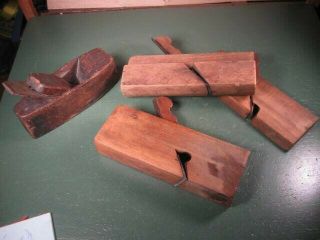 Old Antique Vintage Woodworking Tools Wooden Planes Group