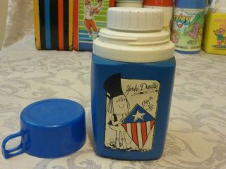 Vintage Yankee Doodle Thermos Only Replacement Blue Plastic For Lunchbox