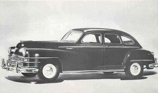Advertising Postcard 1946 - 47 - 48 Chrysler Six Sedan - Dealers Supply 61 - A