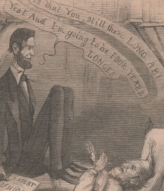 Dec.  3 1864 Post Election Victory Cartoon Lincoln & Jefferson Davis 