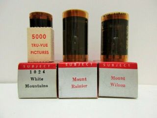 9923 3 Vintage 1940s 3d Tru - Vue Film Strip Reels “mt Rainier,  Wilson & White