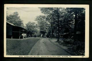 Pennsylvania Pa Postcard Milford,  Sagamore On Twin Lakes Girls Bungalow