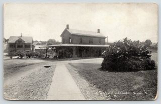 Newton Nj Delaware,  Lackawanna & Western Railroad Train Station Depot Shrub 1914