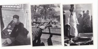 Photos,  China,  Peking,  3 Views,  Temple,  Fire Pit,  Joss Sticks,  Pipe,  1951