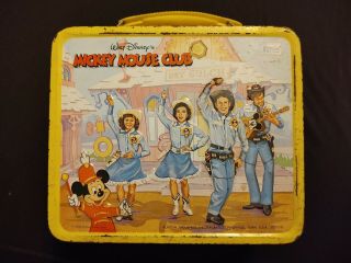 1 Vintage 1963 Mickey Mouse Club Metal Lunch Box Without Thermos