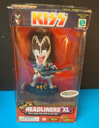 Rocker Kiss Gene Simmons Ibobblehead W/ 1999 Rock Headliners Xl