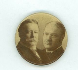 Vintage 1908 President William H.  Taft Sherman Campaign Jugate Pinback Button