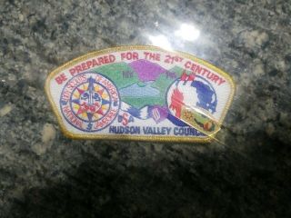 Hudson Valley Council Gold Border Rare Misprint 1997 Jamboree With Pin