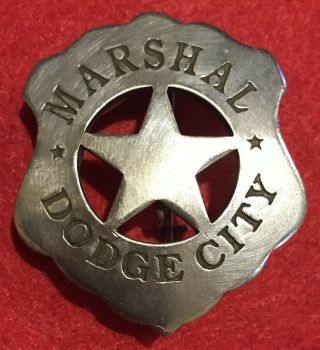 Vintage Obsolete Old West Dodge City Marshal Badge