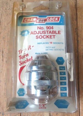 Channellock No.  904 1/2 " Drive Adjustable Socket Channel Lock - Made In U.  S.  A.