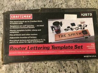 Craftsman Router Template Lettering Set Model 92573 Letters And Numbers