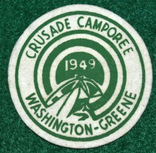 Vintage Boy Scout 1949 Felt Crusade Camporee Patch - Washington - Green Council