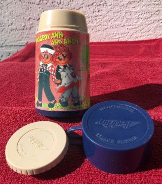 Vintage 1973 Raggedy Ann And Andy Aladdin Lunchbox Thermos Made In Usa