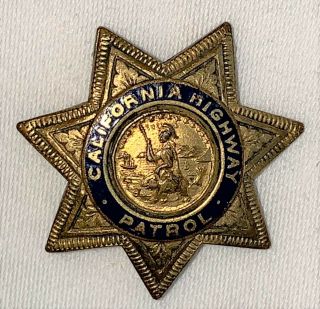 California Highway Patrol " Chips " Mini Badge " Irvine & Jachens " Wallet Or Lapel