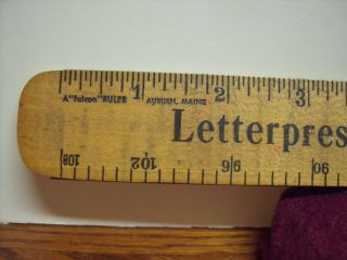 Vintage 18” Falcon Wood Ruler Printing letterpress offset Advertising w/PICAS 5