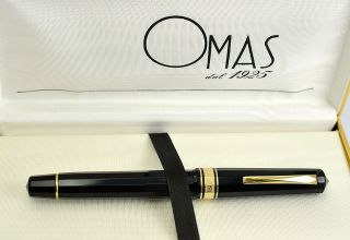 Omas Extra Dark Blue Fountain Pen w/18K Gold M Nib,  Old Stock (Ref.  CM) 2