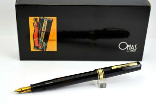Omas Extra Dark Blue Fountain Pen w/18K Gold M Nib,  Old Stock (Ref.  CM) 3