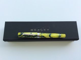 Bexley Poseidon Yellow And Blue Swirl Fountain Pen Stub Nib