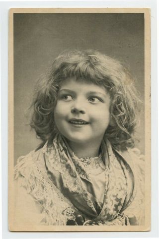 C 1906 Child Children Cute Little Girl Binky Photo Postcard