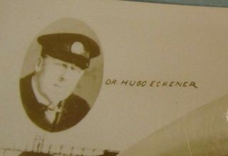 Vintage 1920 ' s Graf Zeppelin Airship Dr.  Hugo Eckener RPPC Real Photo Postcard 2